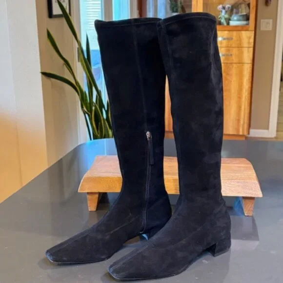 Raven Knee High Boot (Women) Stretch Suede Black Size 9 - Picture 10 of 12